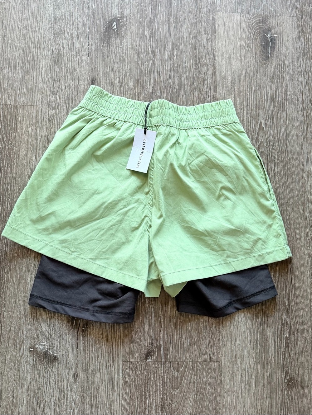 WeWoreWhat Mint Green Elastic-Waist Athletic Shorts - Picture 6 of 7